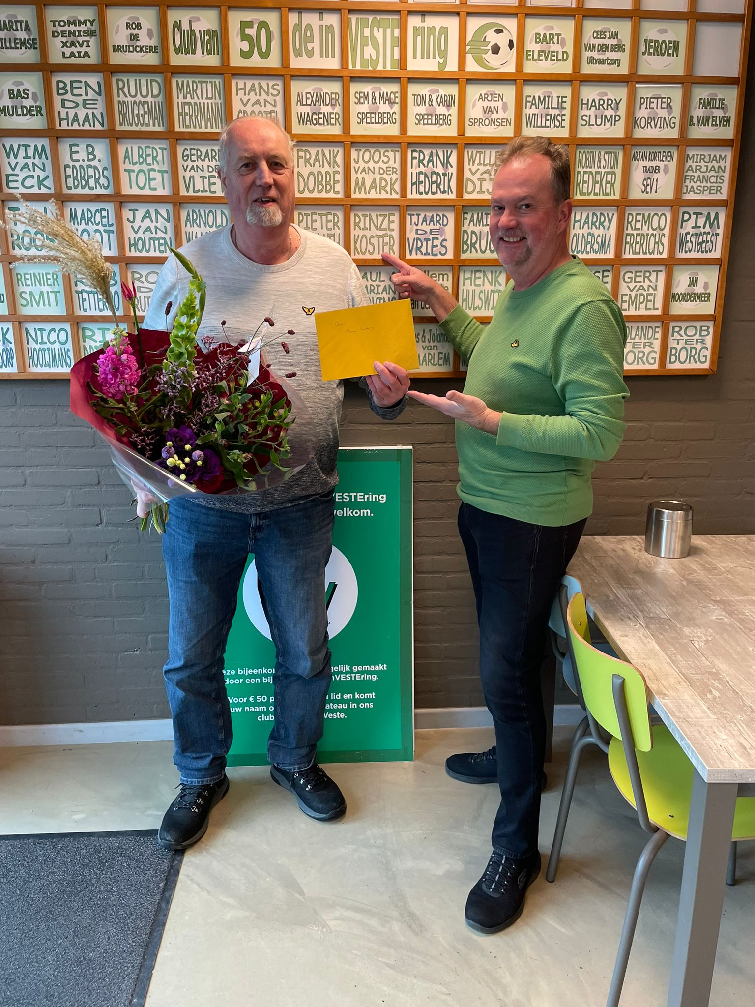 Club van 50 “De InVESTEring” zet Rinze Koster in het Zonnetje