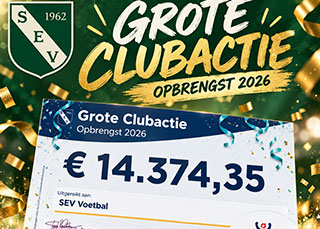 WAT EEN RECORD! SEV haalt maar liefst € 14.374,35 op met de Grote Clubactie!