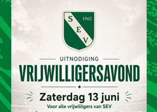 Zaterdag 13 juni a.s. vrijwilligersavond